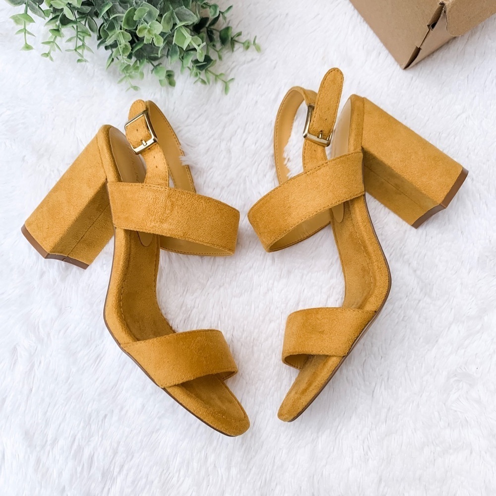 Francesca’s | Marigold Suede Feel Block Heels